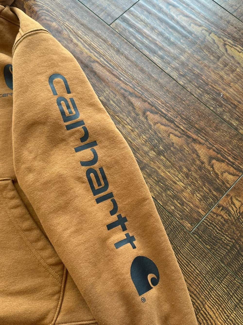 Carhartt  Crewneck Hoodie in Carhartt Brown with Black Logo - Picture 4 of 6